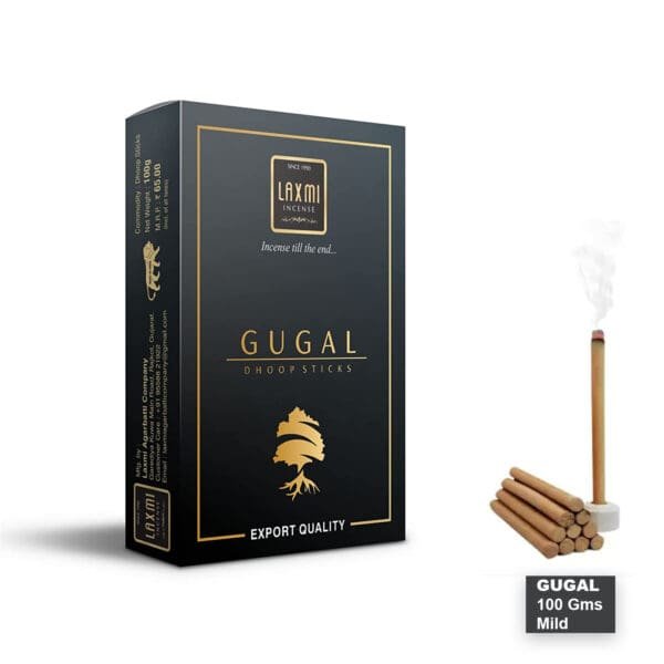 GUGAL - Laxmi Premium Dhoop Sticks | Uthupatti Incense Sticks | Box Pack Agarbathi - 100 Gms