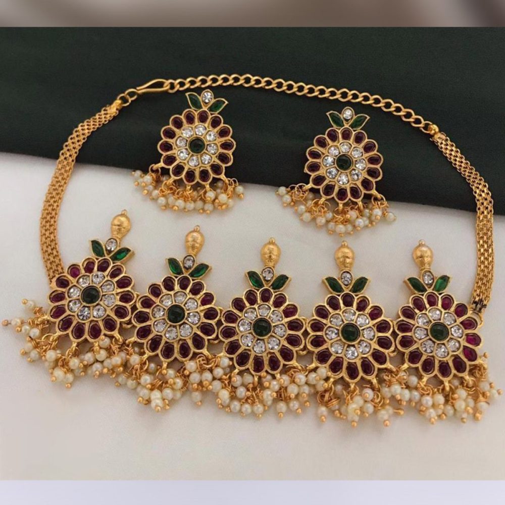Buy Multicolor Enameled Gold Plated Handcrafted Choker Necklace Online at  Jaypore.com
