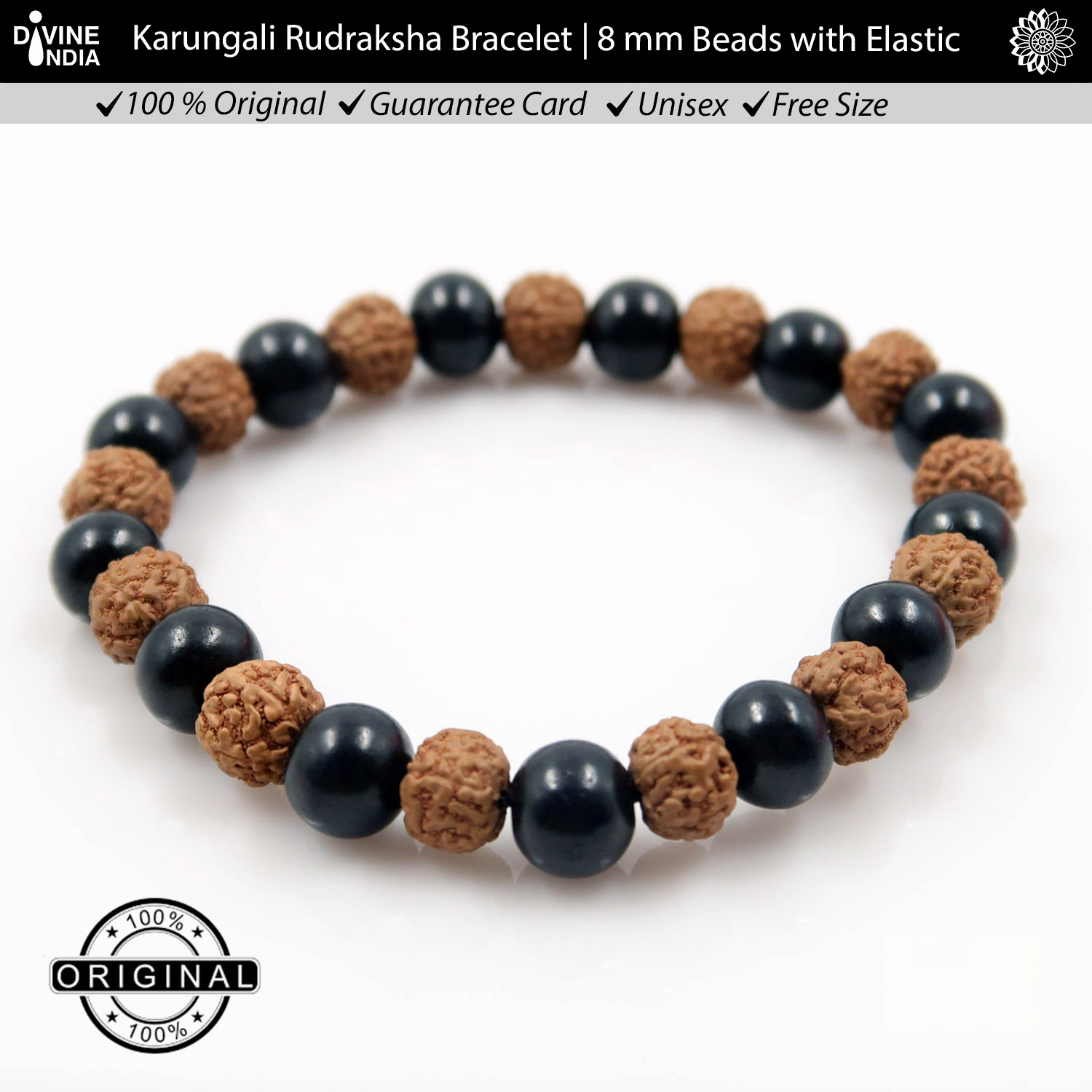 Buy Original Karungali Malai Combo Rudraksha Mix - 8MM - Design 7 ...