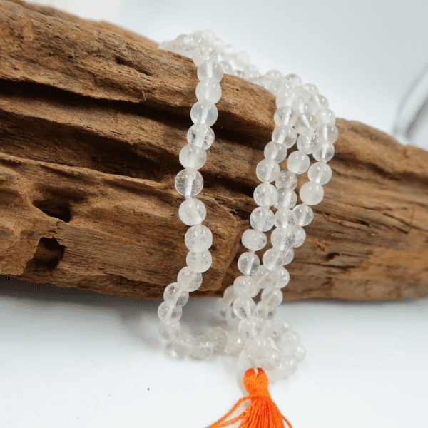 Sphatik Malai | Natural Crystal Quartz Mala | Spatigam | Spatiga Malai with Certificate - 108 Beads 6-7MM