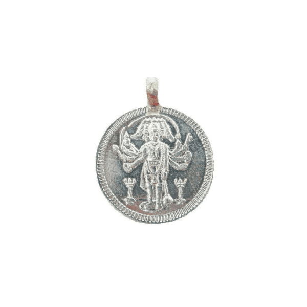 Energized God Panchamukhi Hanuman Copper Silver Polished Locket Yantra ( 1 Inch ) Indian God Locket Pendant