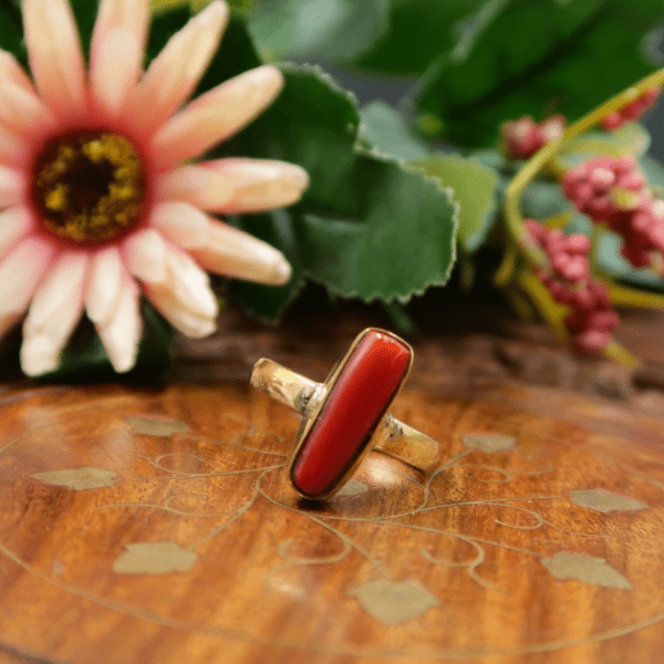 Munga | Certified Natural Coral Stone |  Coral Stone  | Pavalam Ring in 5 Metals