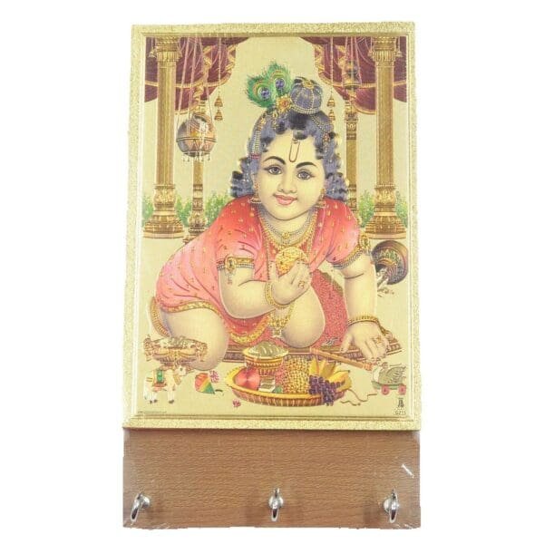 New Radha Krishna Wooden Key Holder | Indian Key Holder