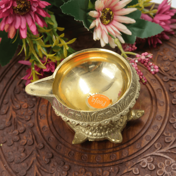 Indian Brass Tortoise Villaku | Brass Diya | Kuber Deep Kachua Diya | Indian Oil Lamp | Candleholder