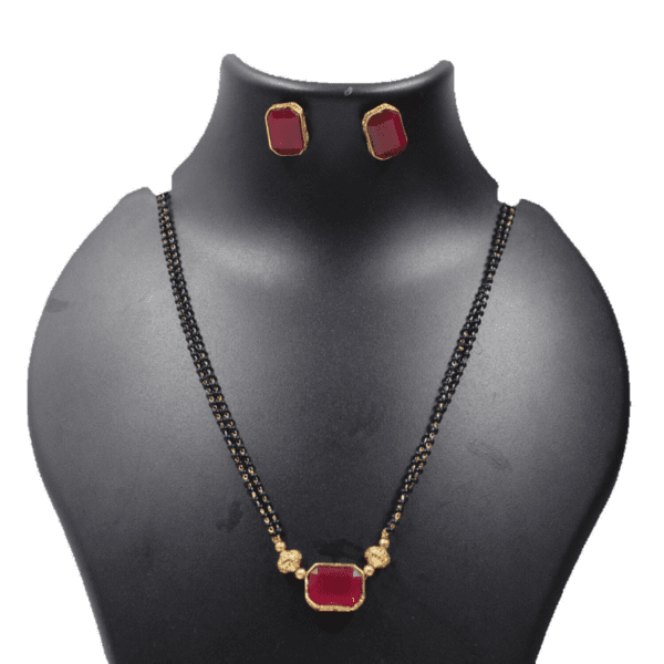 New Red Stone Premium Matt Gold Choker Set | indian choker set