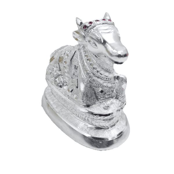 White Metal  Nandi Showpiece Figurine