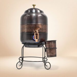 Pure Copper Etching Water Dispenser - 5 L - Copper Matka