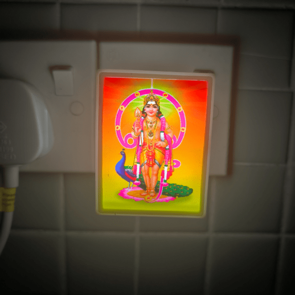 Assorted Indian Gods LED Night Lamp Light with 2 Pin Socket for Spiritual Ambiance