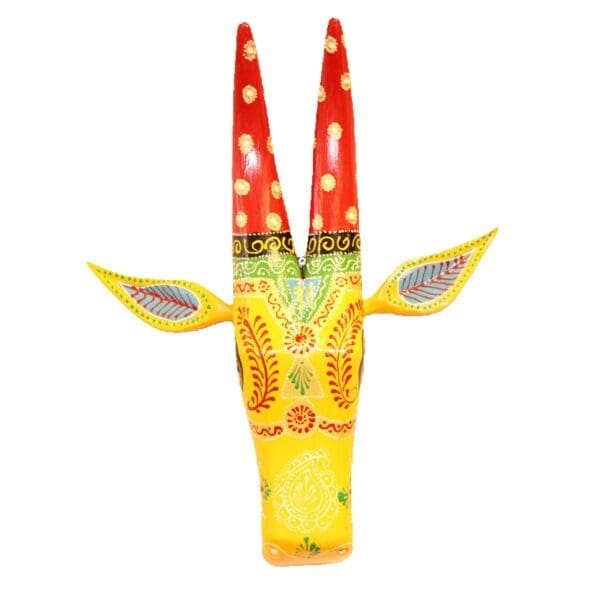 Multicolor Hand-Carved Wall Decor with Decorative Crafts Work | wall hanging Bull head wall decor | Cow