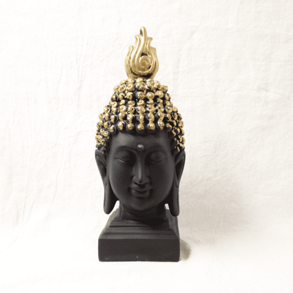 Black Polyresin Meditating Lord Buddha Statue - Serene Home Decor Accent - Perfect for Meditation Rooms, Living Spaces, Yoga Studios - Gift for Housewarmings, Diwali