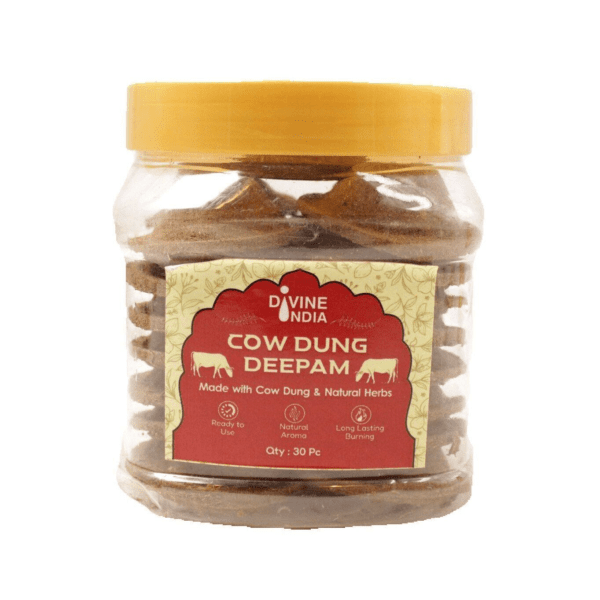 Premium Cow Dung Deepam Sambrani -30 Cups - Home Fragrance | Divine India