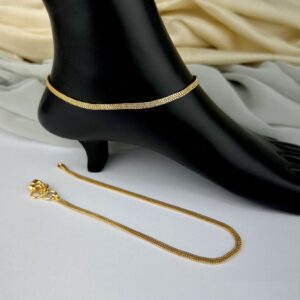 Gold Plated New Premium Design Anklet 10 Inch | Indian Anklets | Indian Kolusu | Gelang Kaki