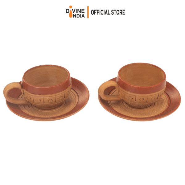 Terracotta Cups -Set of 6 -Handcrafted Terracotta Tea and Coffee Mugs