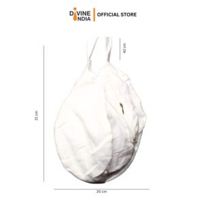 Pure White Gomukhi |Hare Krishna Japa Mala Bag/Chanting Bag/White Gomukhi Japa Bag with Zip Pocket