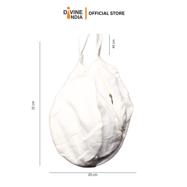 Pure White Gomukhi |Hare Krishna Japa Mala Bag/Chanting Bag/White Gomukhi Japa Bag with Zip Pocket