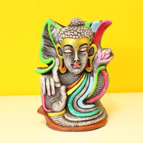 Handmade Buddha Terracotta Vase | Indian Design | Home Decoration