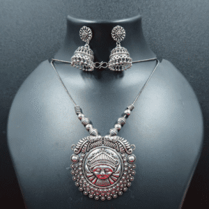 New Tribal Design Oxidized Silver Pendant Necklace