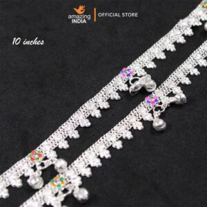 New Premium White Metal Anklet for Women Indian Kolusu | gelang kaki