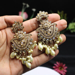New Premium Indian Earring With Multicolor Pearl Meenakari Design | Anting-Anting