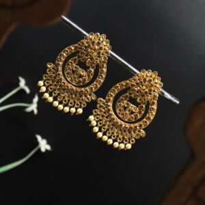Premium Double Stage Earring With Pearl Beads Indian Earrings | Anting-Anting
