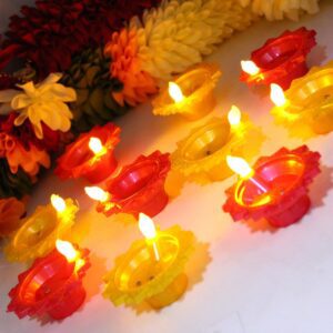 Multi Color Star Water Sensor Diya Set Water | LED Villaku Set I Battery Operated (6 pcs)