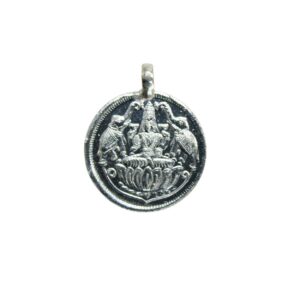 Energized God Lakshmi Silver Polished Locket Yantra ( 1 Inch ) Indian God Locket Pendant