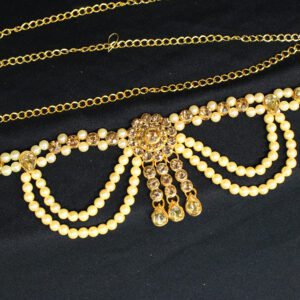 New Gold Kundan Crystal Stones Indian Hip Chain for Women | Rantai Pinggul | 100Cm