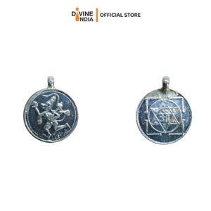 Energized God Hanuman Silver Polished Locket Yantra ( 1 Inch ) Indian God Locket Pendant
