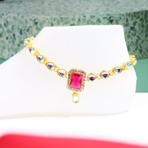 New Premium Stone Color Anklets | Stone Kolusu | Gelang Kaki - 1 Pair (2 Pcs)