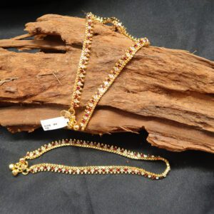 Gold Plated New Premium Design Black & Gold Anklet | Indian Anklets | Artlah| Indian Kolusu | Gelang Kaki