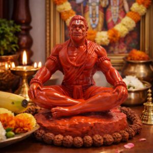 Meditating Hanuman By Resin for Pooja Gift Showpiece Vastu, Home Decor, Car | Bajrangbali Idol | Hanuman Sillai