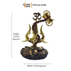Shiva Trishul with Damru Statue By Resin for Pooja Gift Showpiece Vastu, Home Decor, Car | Thirusoolam Silai