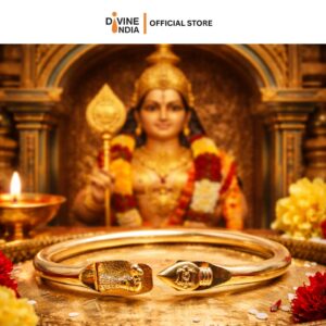 New Copper Adjutsable Bangle in Vel Peacock Kappu Murugan Design | Copper Bangle