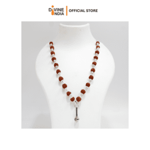 New Hanuman Gada Brass Locket With 5 face Rudraksha Mala | Gada Mace | Bajrangi Gada Pendant