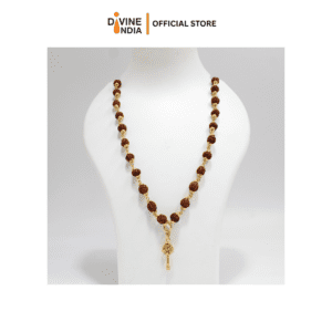 New Murugan Vel Brass Locket with 5 face Rudraksha Mala | Vel Pendant | Om Pendant