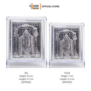 Balaji Silver Finish Stand Photo Frame Decorative Showpiece for Car Dashboard | Mandir | Home | Office | Perumaal