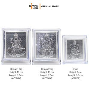 Lakshmi Silver Finish Photo Stand Frame Decorative Showpiece for Car Dashboard | Mandir | Home | Office | Laxmi