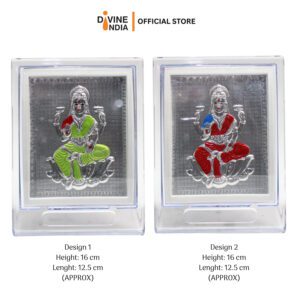 Lakshmi Silver Finish Mix Color Stand Photo Decorative Showpiece for Car Dashboard | Mandir | Home | Office | Laxmi