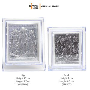 Ram Darbar Silver Finish Stand Photo Frame Decorative Showpiece for Car Dashboard | Mandir | Home | Office |Ram Lakshman