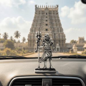 Mix Metal Shiva With Soolam Idol for Car Dashboard Home & Office Table - Deco | Shivan Car Statue