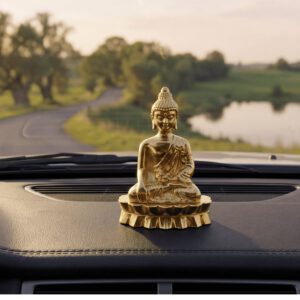 Mix Metal Buddha for Car Dashboard or Alter | Buddah Idol for Car Dashboard Home & Office Table - Deco
