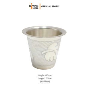 German Silver Water Glass for Pooja, Spiritual Rituals, Home Decor, and Thoughtful Gifting - Elegant Puja Essentials, Diwali, Wedding, Housewarming