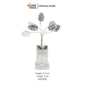 German Silver Tulsi Plant Pooja Items for Home | Office Desk | Feng Shui | Vastu | Tulsi Kyara, Wedding Return Gift