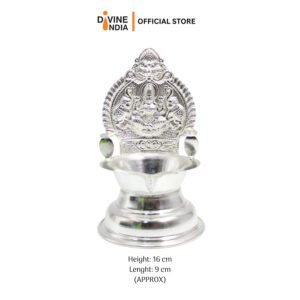 White Metal  Kamakshi Villaku | Deepavali Oil Lamp | Kamakshi Diya