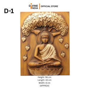 Meditation Buddha Wall Hanging Fiber Showpiece | Religious Home & Office Wall Decor Panel | Vastu Spiritual Wall Frame | Home Decor