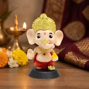 Baby Ganesha Resin Idol Murti for Car, Home & Office | Vinayagar For Puja Decor Showpiece for Mandir, Gift & Vastu