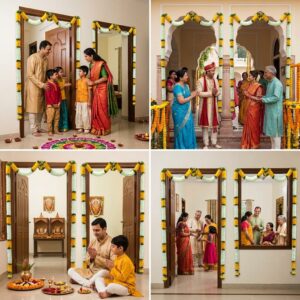 Traditional Indian Floral Thoran | Decorative Door Hanging for Home Entrance | Pooja & Festival Decoration