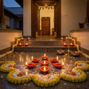 Water Sensor Diya Set Star Design | LED Villaku Set I Battery Operated (6 pcs)