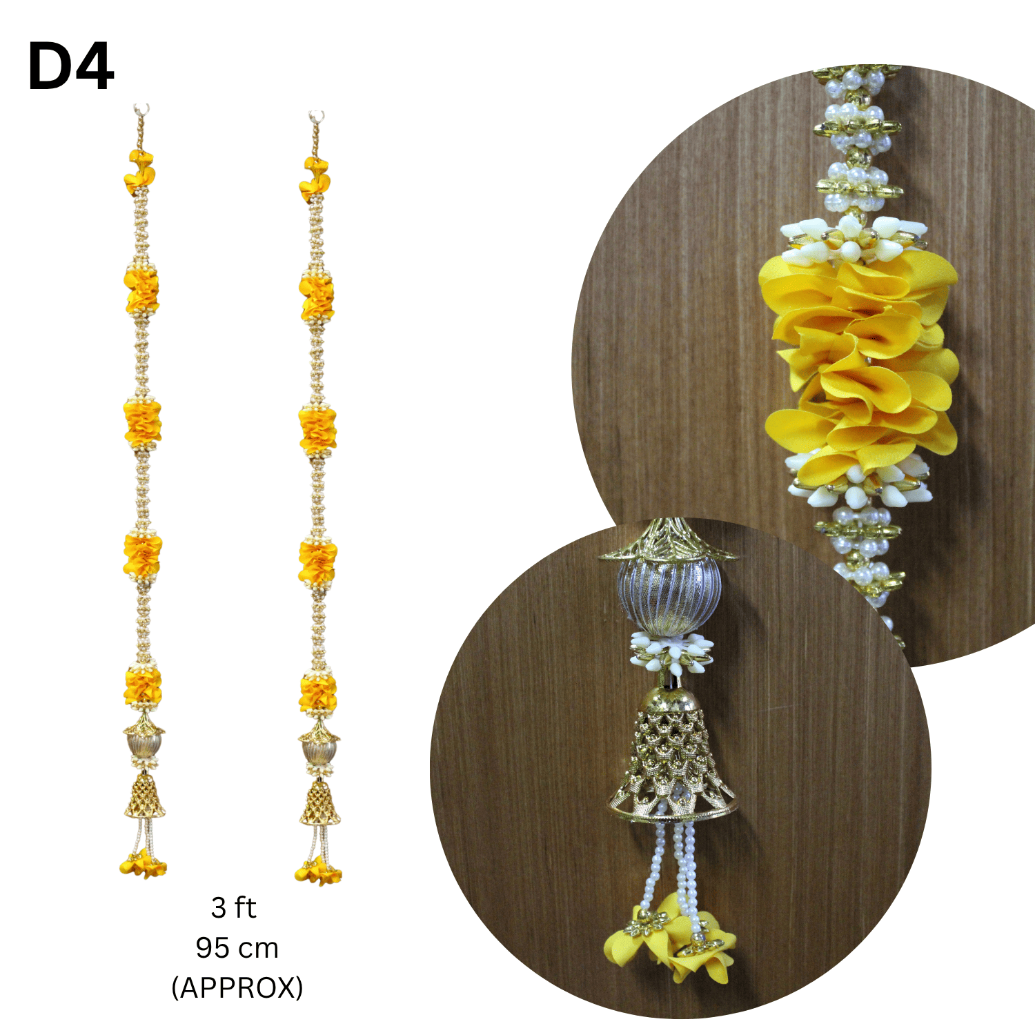 Traditional Indian Flower Thoran 3Ft | Decorative Door Hanging | Home Entrance, Pooja & Festival Decoration