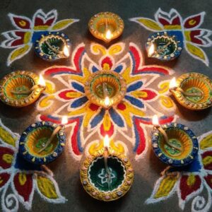 Handmade Deepavali | Festival Terracota Villaku / Oil Lamp / Diya 12 Pc - Deepavali Deco Set 14